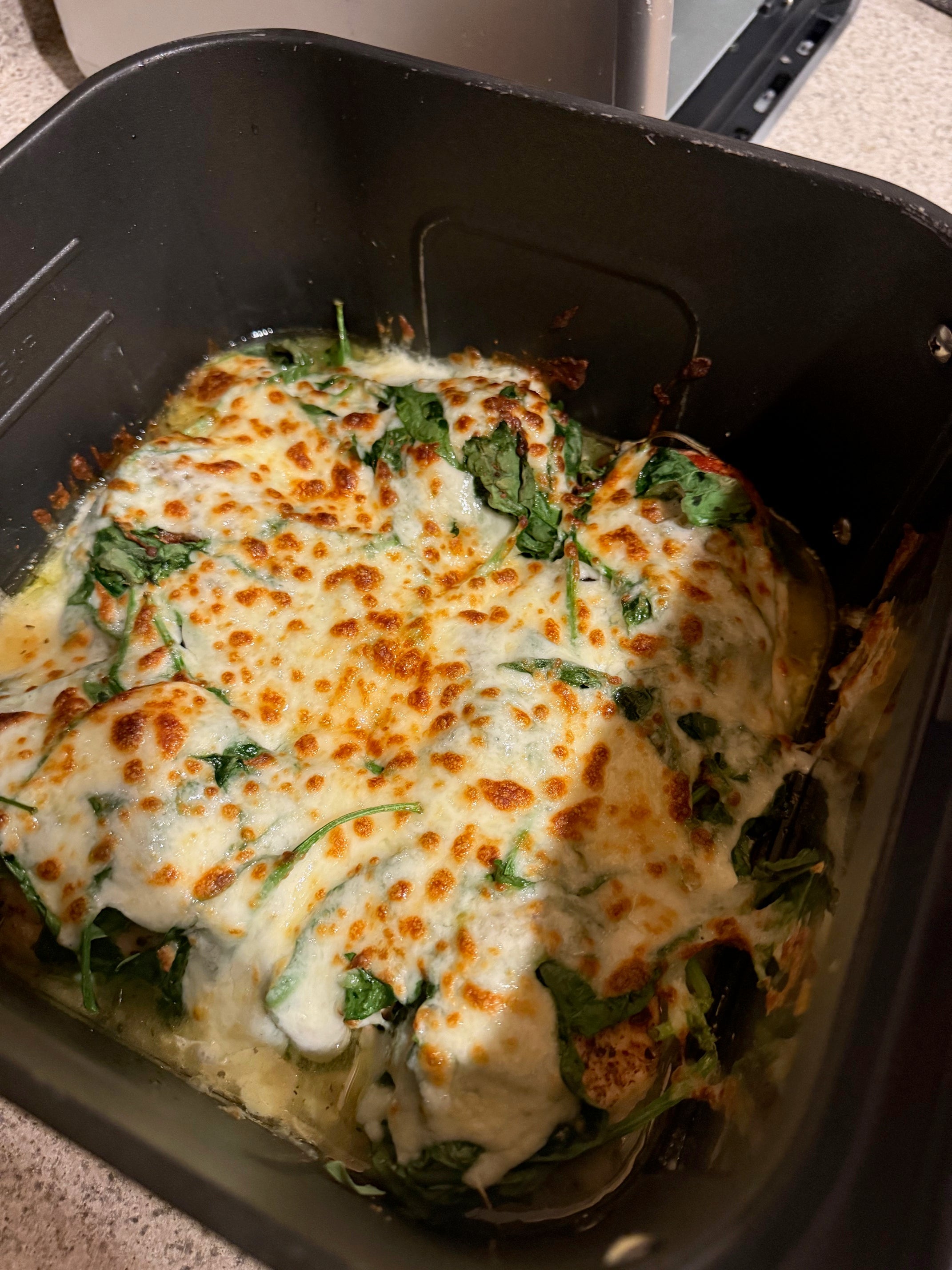 Chicken Mozzarella Spinach Air Fryer Dinner